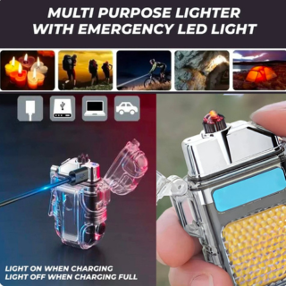 Dual Arc Waterproof Lighter with COB Flashlight