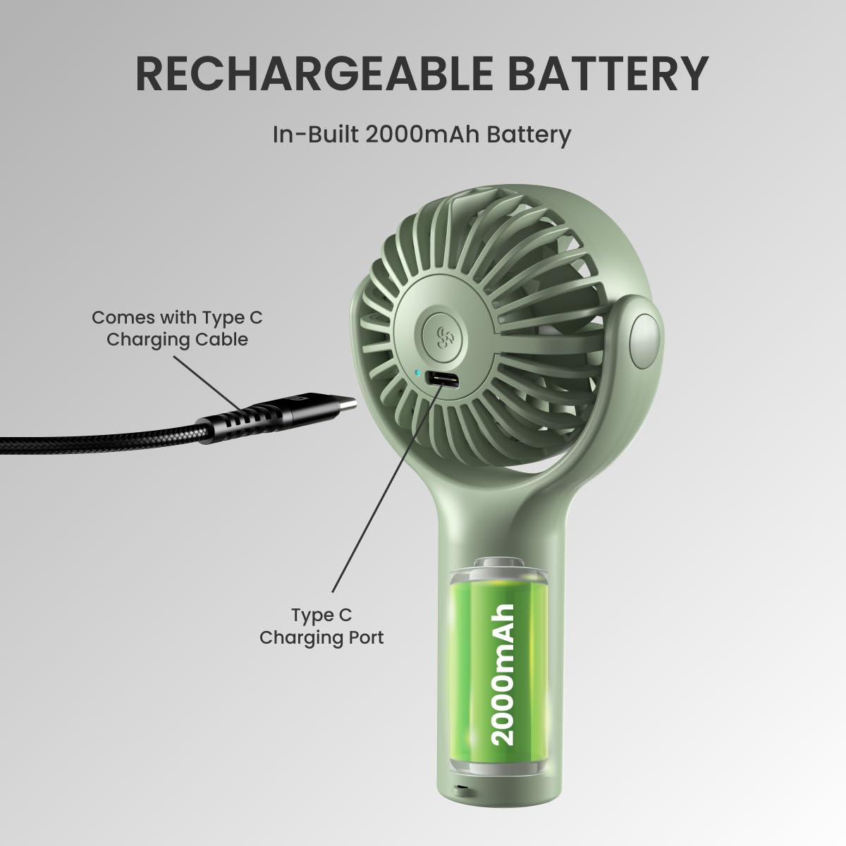 Portable Magnetic Mini Fan – Rechargeable USB Desk Fan