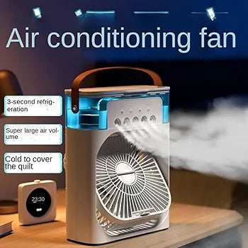 Portable Air cooler Table fan with humidifier fan and LED mood light