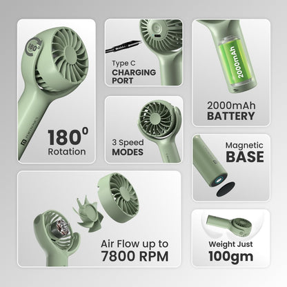Portable Magnetic Mini Fan – Rechargeable USB Desk Fan