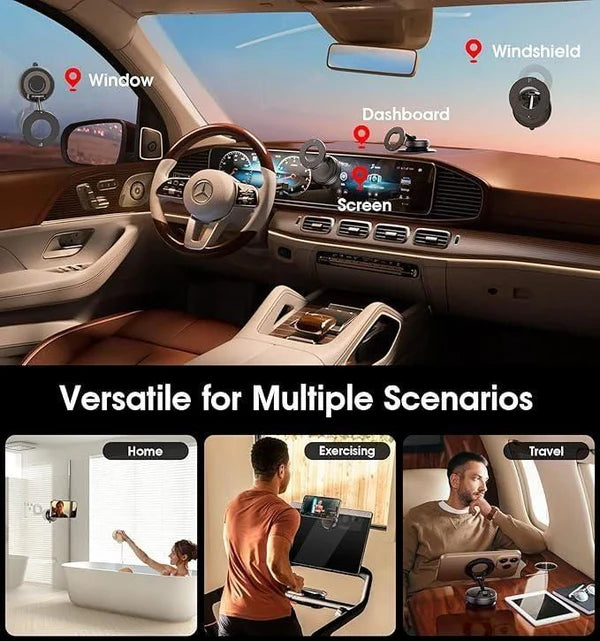 Vacuum Magnetic  Phone Holder – Ultra Strong Suction | 360° Foldable