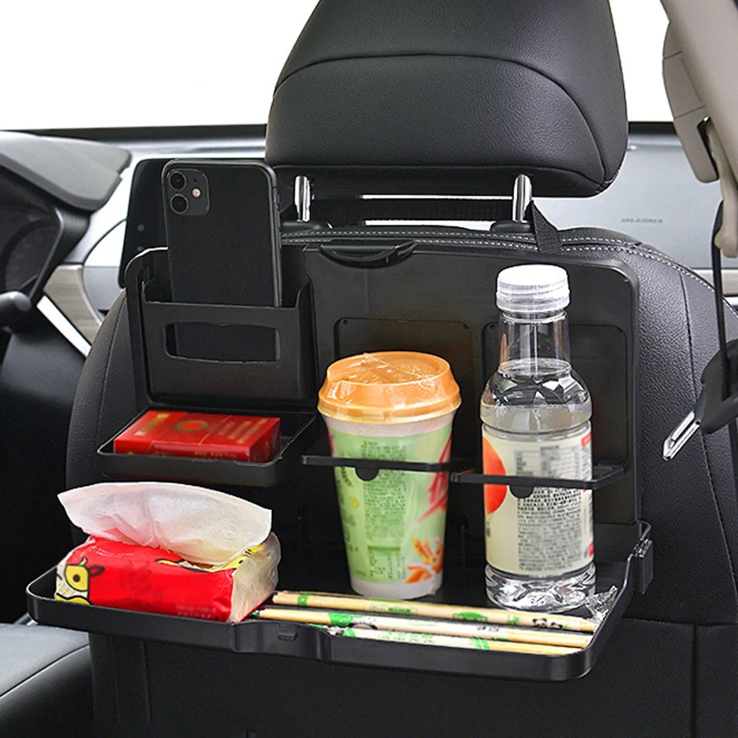 Car Backseat Food Travel Dining