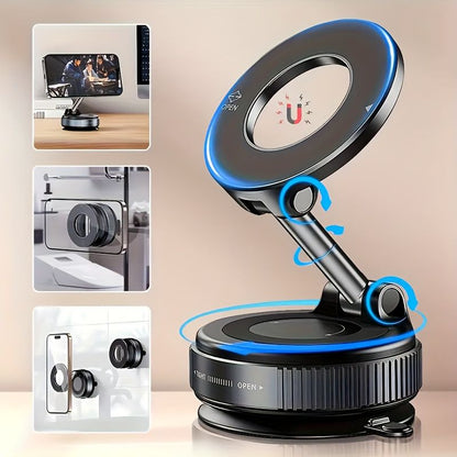 Vacuum Magnetic  Phone Holder – Ultra Strong Suction | 360° Foldable