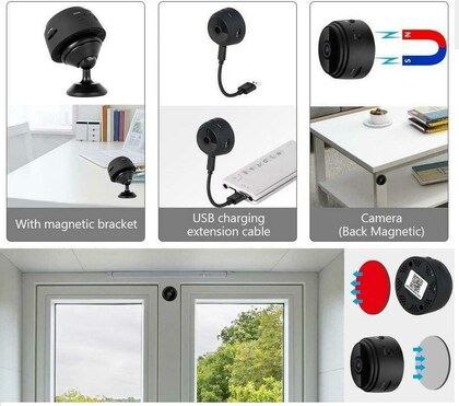 SmartEye Mini Wireless WiFi Security Camera | HD 1080p Indoor Video Recorder with Low Light Vision | Portable & Magnetic | Home, Office, and Baby Monitor