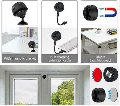 SmartEye Mini Wireless WiFi Security Camera | HD 1080p Indoor Video Recorder with Low Light Vision | Portable & Magnetic | Home, Office, and Baby Monitor