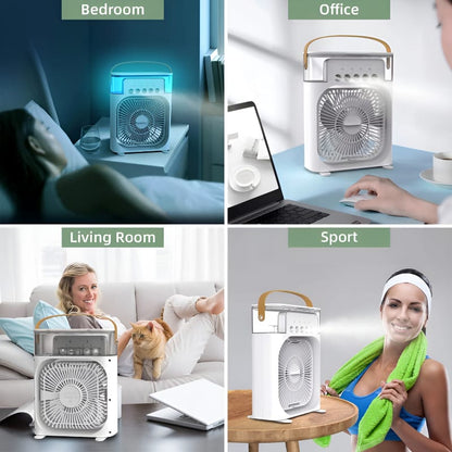 Portable Air cooler Table fan with humidifier fan and LED mood light