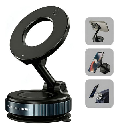 Vacuum Magnetic  Phone Holder – Ultra Strong Suction | 360° Foldable