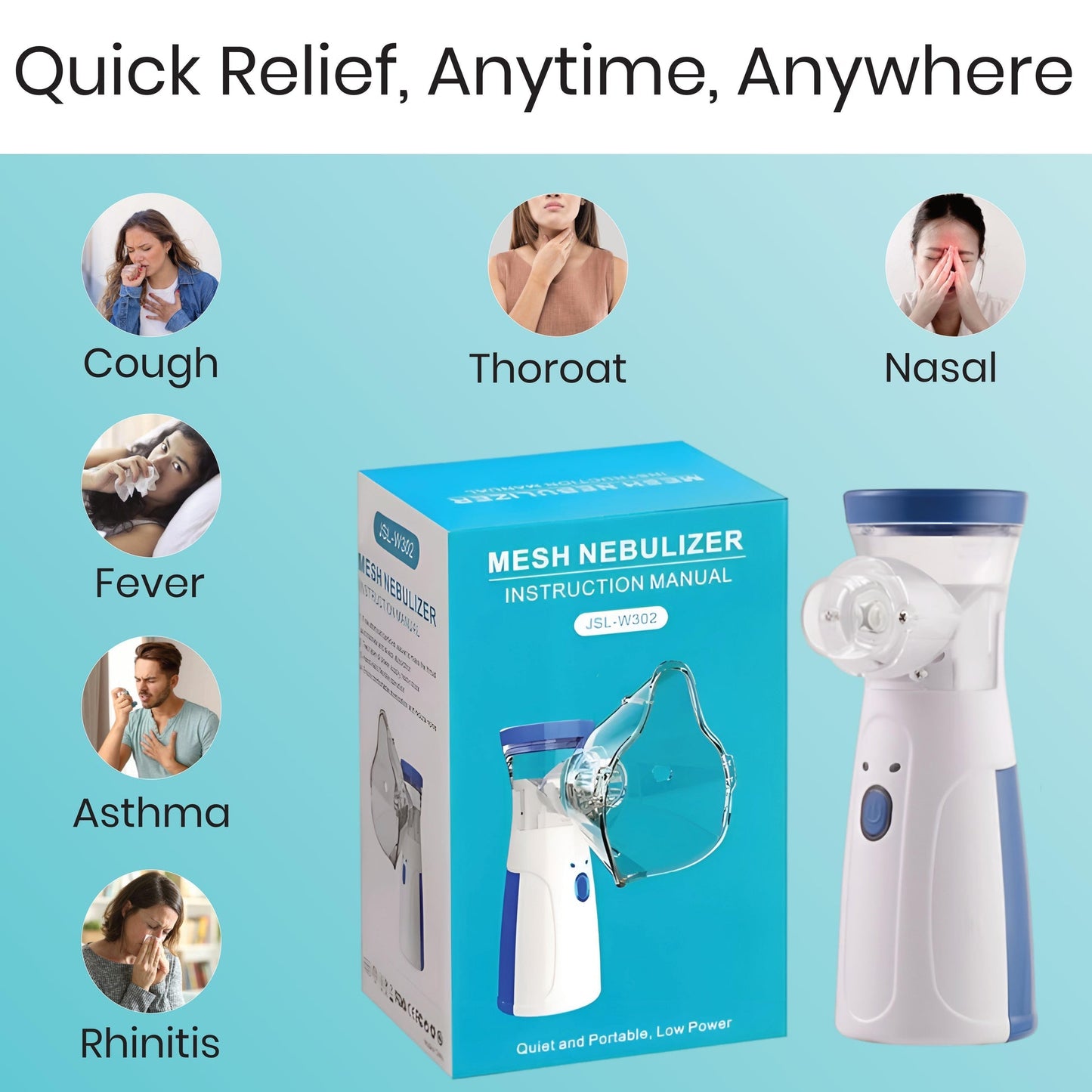 Portable Mesh Nebulizer safe relief anytime anywhere