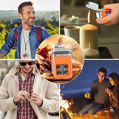 Dual Arc Waterproof Lighter with COB Flashlight