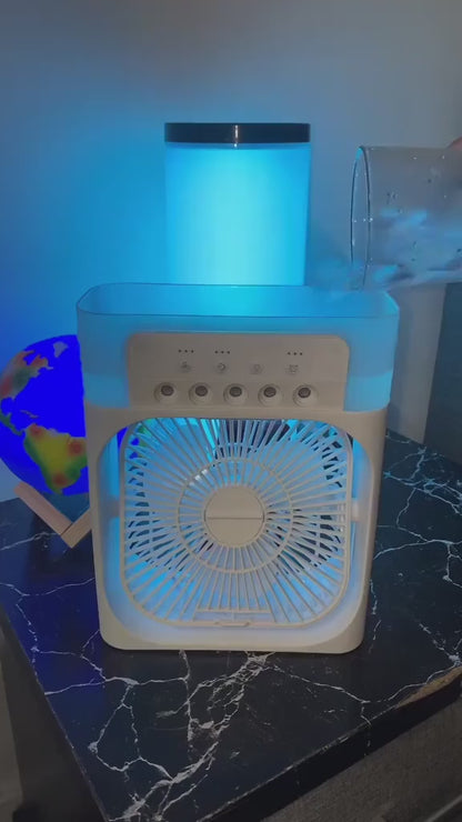 Portable Air cooler Table fan with humidifier fan and LED mood light