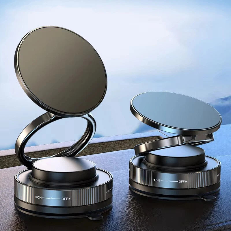 Vacuum Magnetic Phone Holder – Rock Solid. One-Handed. 360° Adjustable