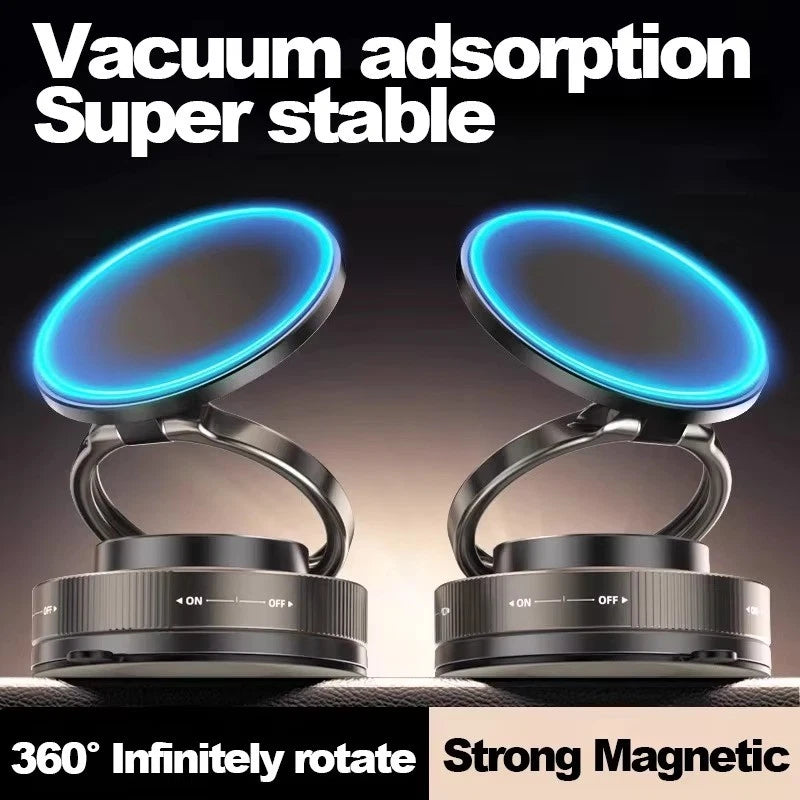 Vacuum Magnetic Phone Holder – Rock Solid. One-Handed. 360° Adjustable