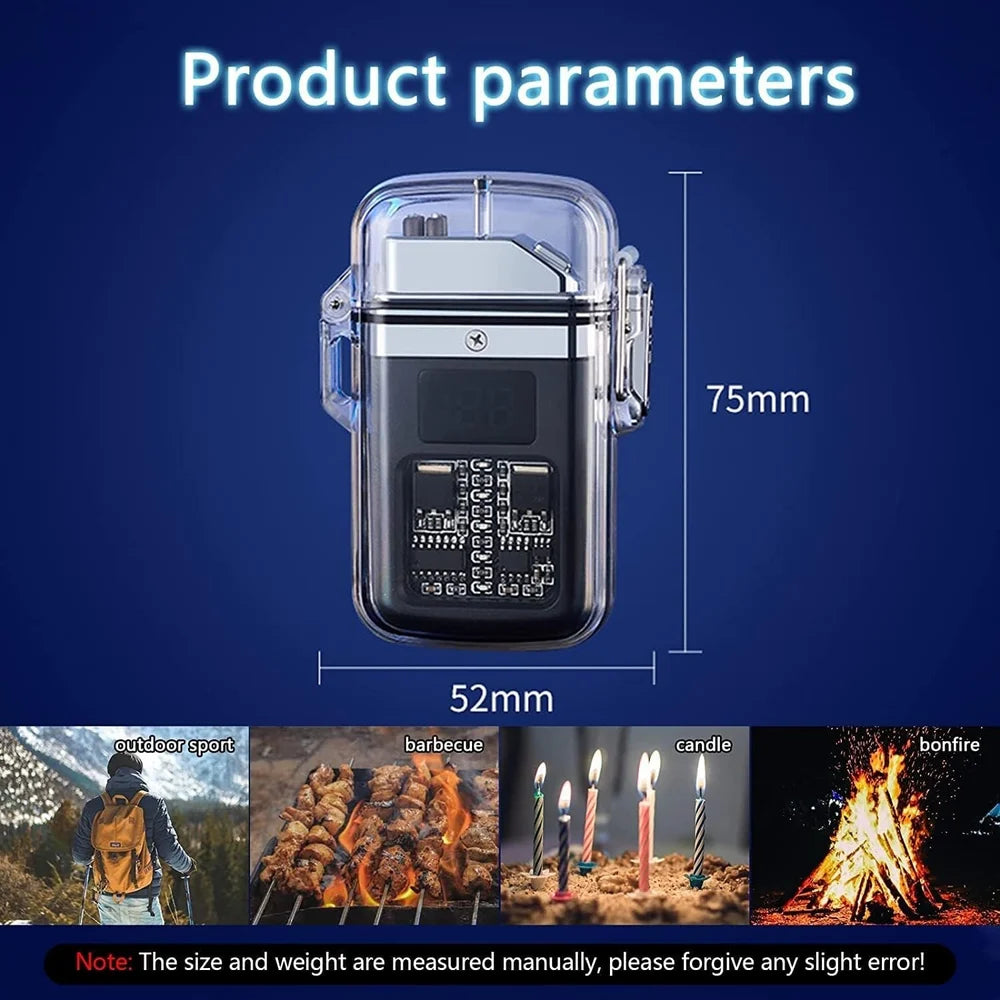 Dual Arc Waterproof Lighter with COB Flashlight