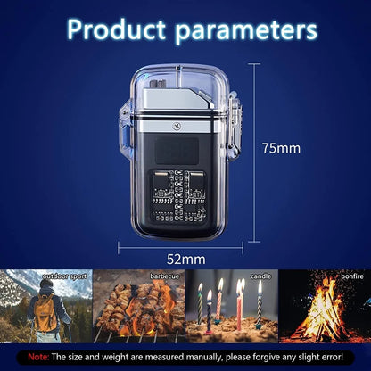 Dual Arc Waterproof Lighter with COB Flashlight
